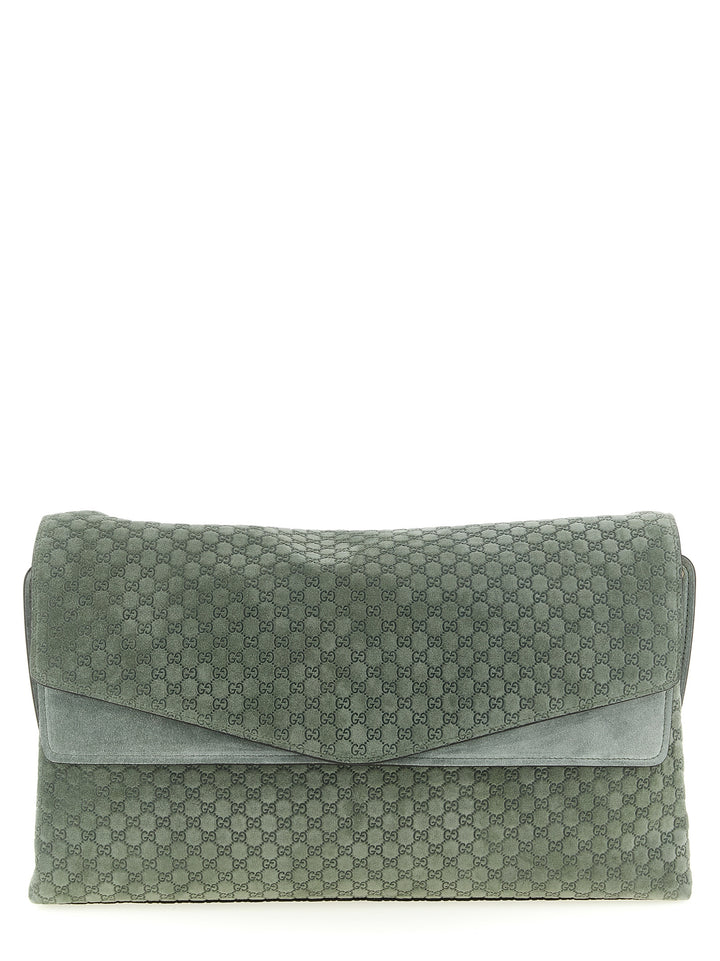 Gucci Gg Large Suede Shoulder Bag Borse a Spalla e Tracolla - Verde | 9e712824d319775019fd35cad79ccf0ebc44445b