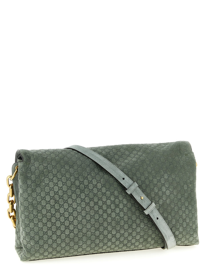 Gucci Gg Large Suede Shoulder Bag Borse a Spalla e Tracolla - Verde | dbdd207ce672767e34c529816c7579919e3117b9