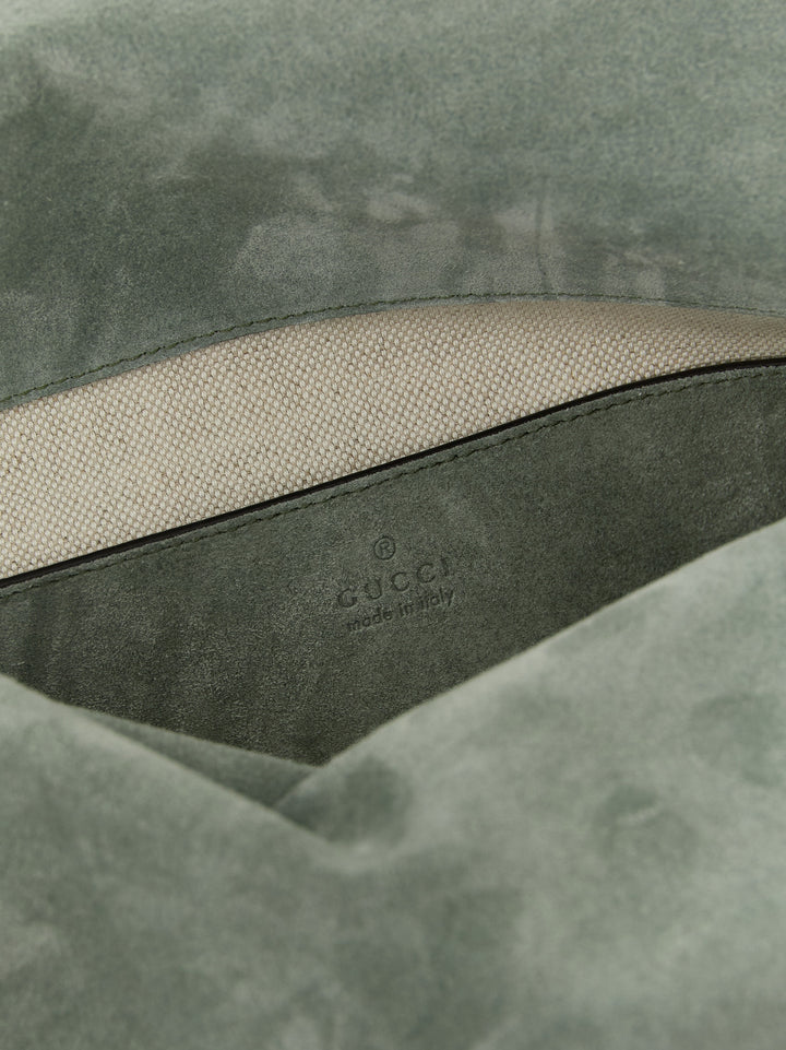 Gucci Gg Large Suede Shoulder Bag Borse a Spalla e Tracolla - Verde | 4ad9bf439cb7b3c277ab36d35e1273725e418a5c
