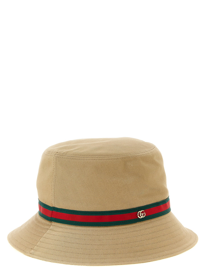 Gucci Web Tape Bucket Hat Cappelli - Beige | 6935932771a3cdba12eafadcf27ef5bd4e724e94