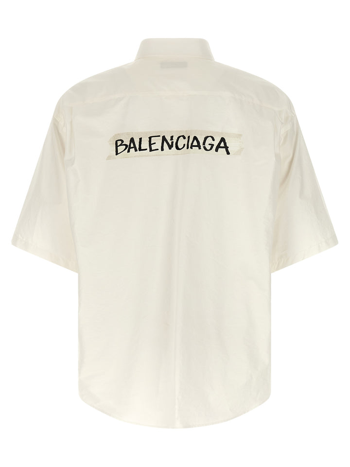 Balenciaga Masking Tape Camicie - Bianco | 3336be0ba27e3b8a3a389d54b61557d129cf9a16