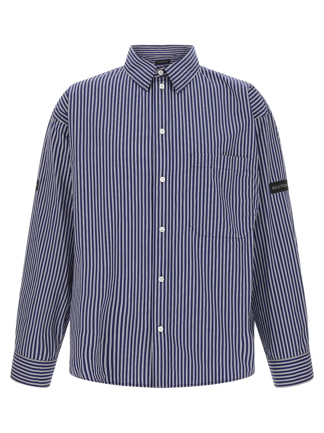 Balenciaga Striped Shirt Camicie - Blu | 29f52bea5a10b4ba97c869d43eeaedef49f60ae4