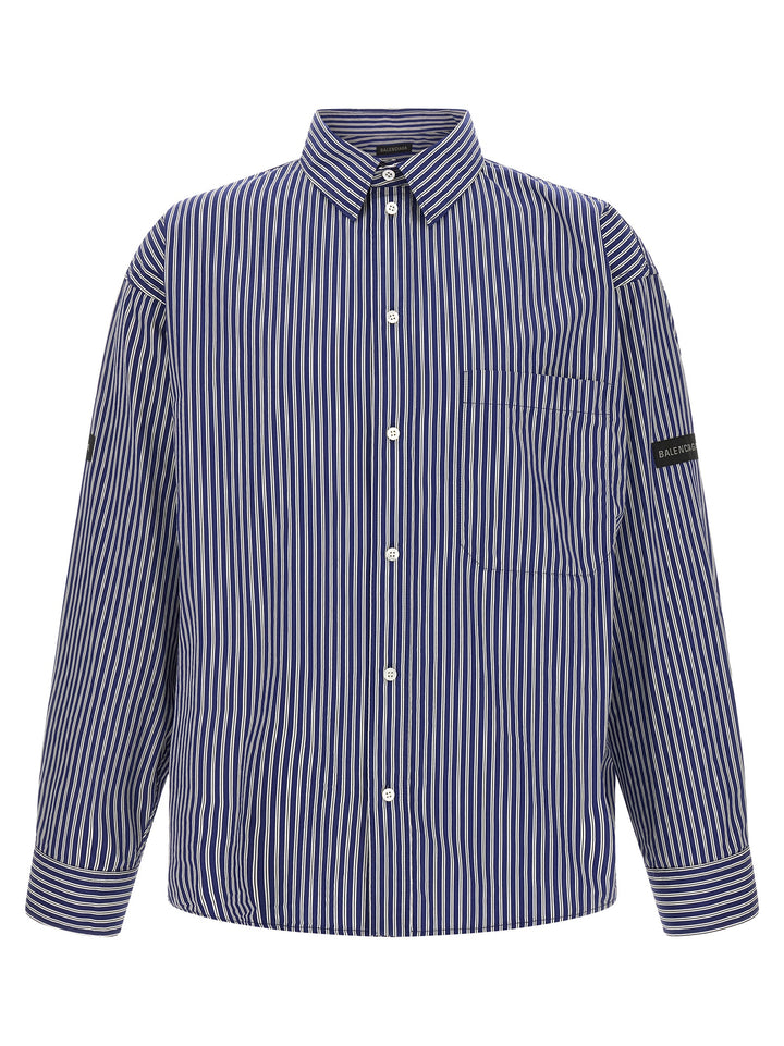 Balenciaga Striped Shirt Camicie - Blu | 29f52bea5a10b4ba97c869d43eeaedef49f60ae4