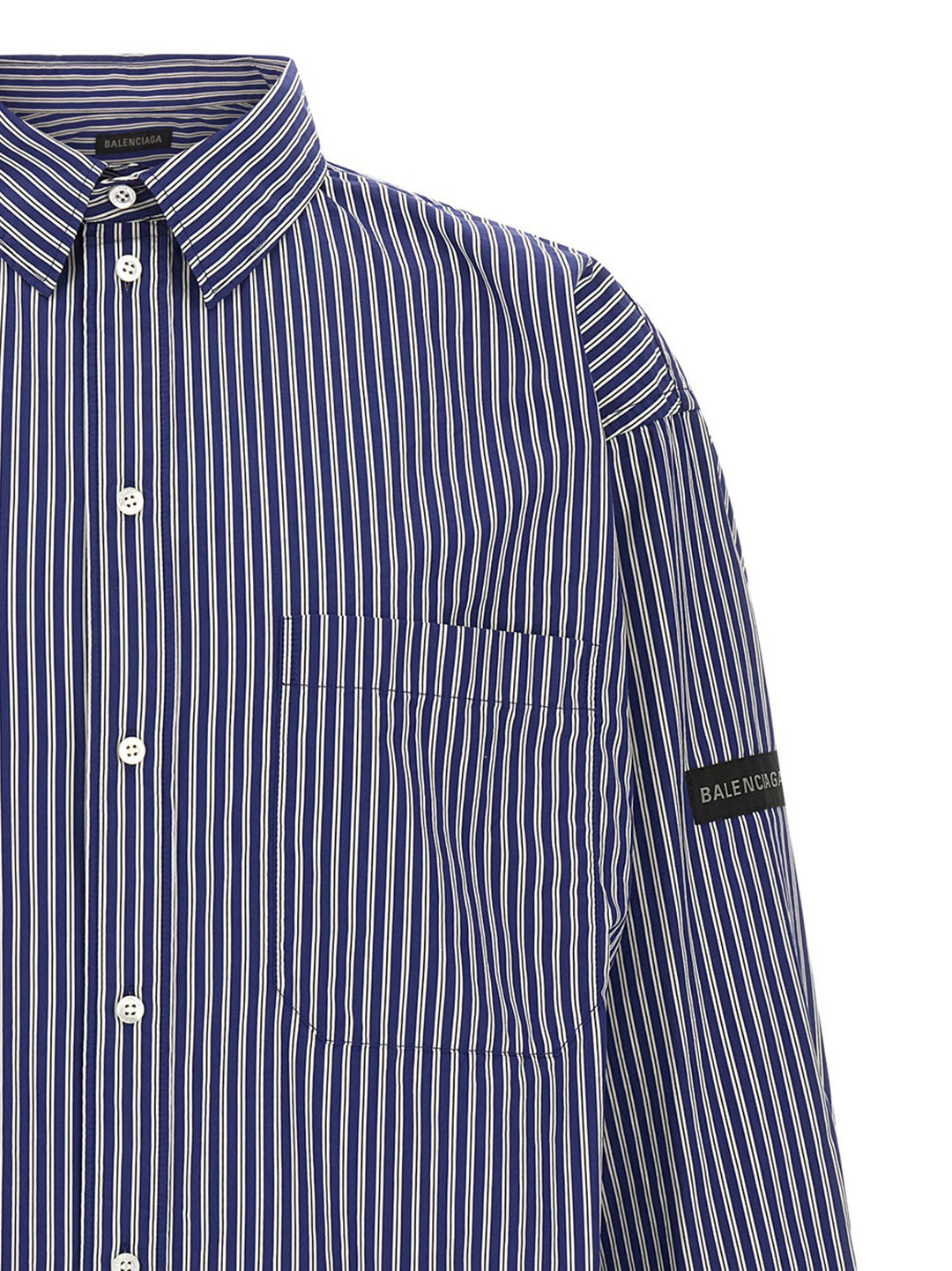 Balenciaga Striped Shirt Camicie - Blu | 959c3162e2d63378a847cf8e9ed204128a3ac408