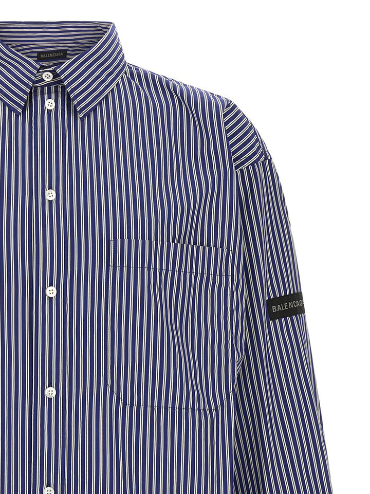 Balenciaga Striped Shirt Camicie - Blu | 959c3162e2d63378a847cf8e9ed204128a3ac408