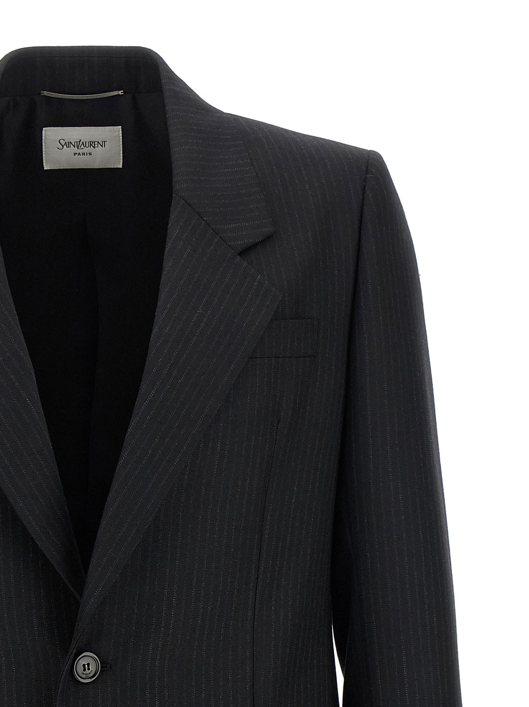 Saint Laurent Pinstripe Blazer - Nero | 5f75487eb8b84157ba1c2aa8a9dc0c6cb1f50fe4