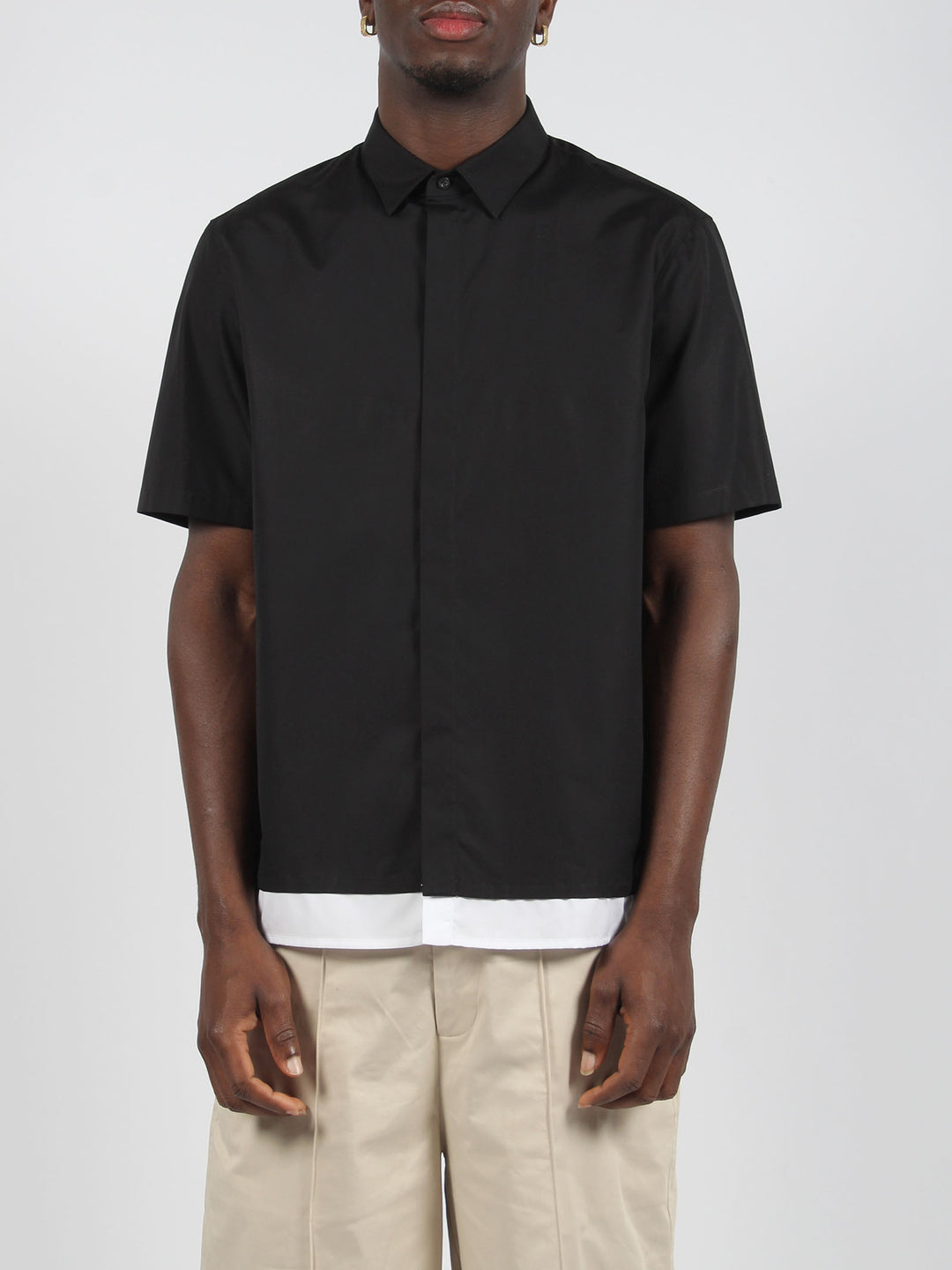 Loose double layer short sleeve shirt