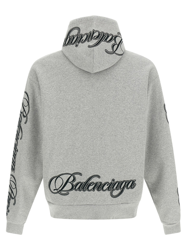 Balenciaga Cursive Felpe - Grigio | 8088f561cd7304553b3babda28467dc7066eb04f