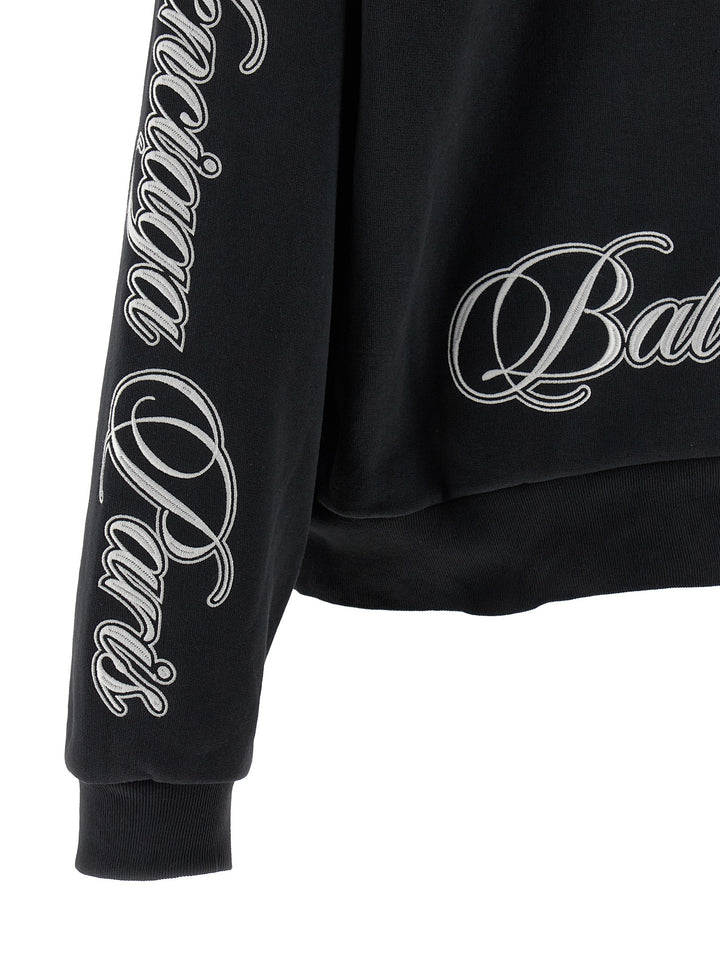 Balenciaga Cursive Felpe - Nero | b80262b4ca25cfde1a42abc0749bdd5d63d7d277