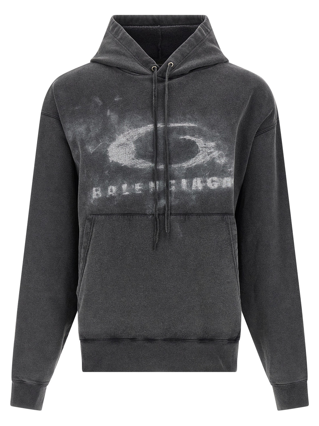 Balenciaga Washed Crayon Loop Felpe - Bianco/Nero | 450b95d97ef8dfccc37e604e02c4e2703b3c2cd0
