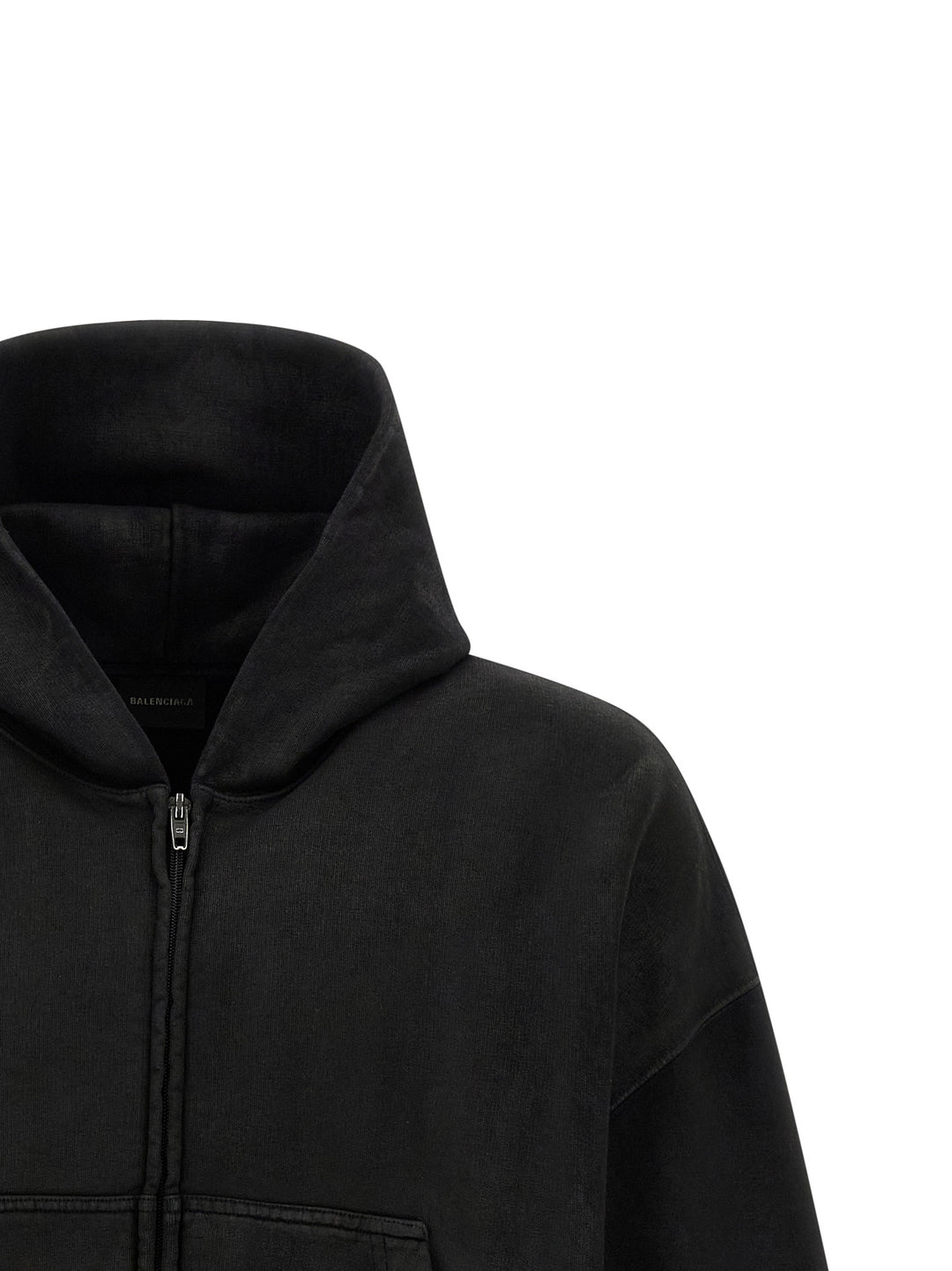Balenciaga Cropped Hoodie Felpe - Nero | d0df191291b6c8379de17fb8a179648750339866