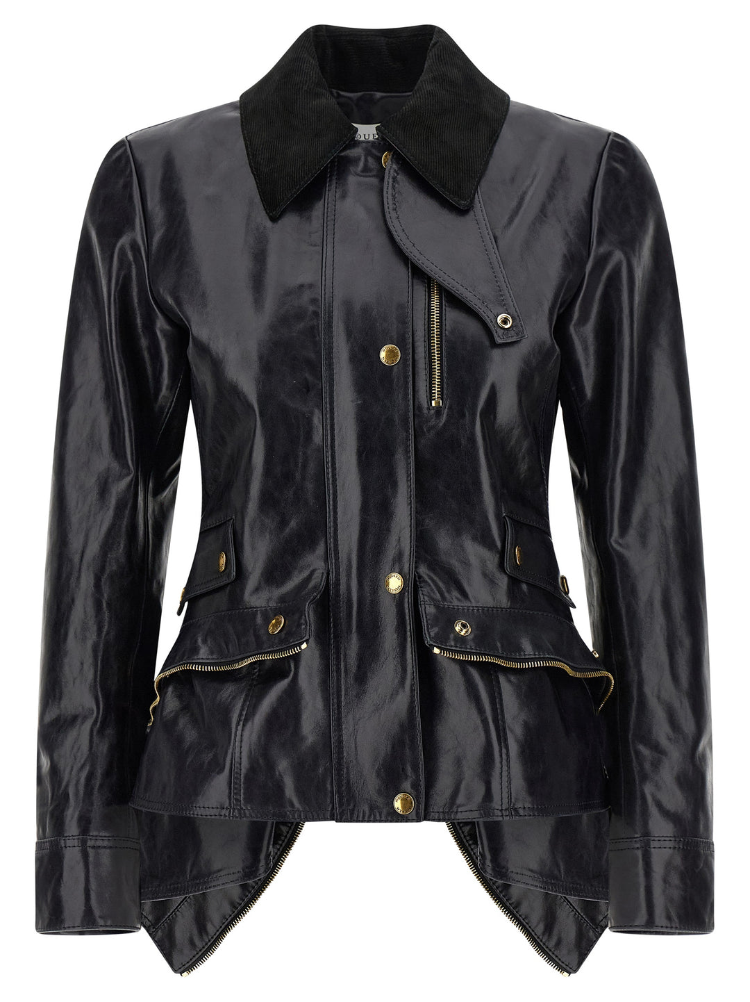 Mcqueen Leather Jacket Puffer Jackets - Nero | 43e3c79682e58feb36ad29bd39dbed3c3f802b1d