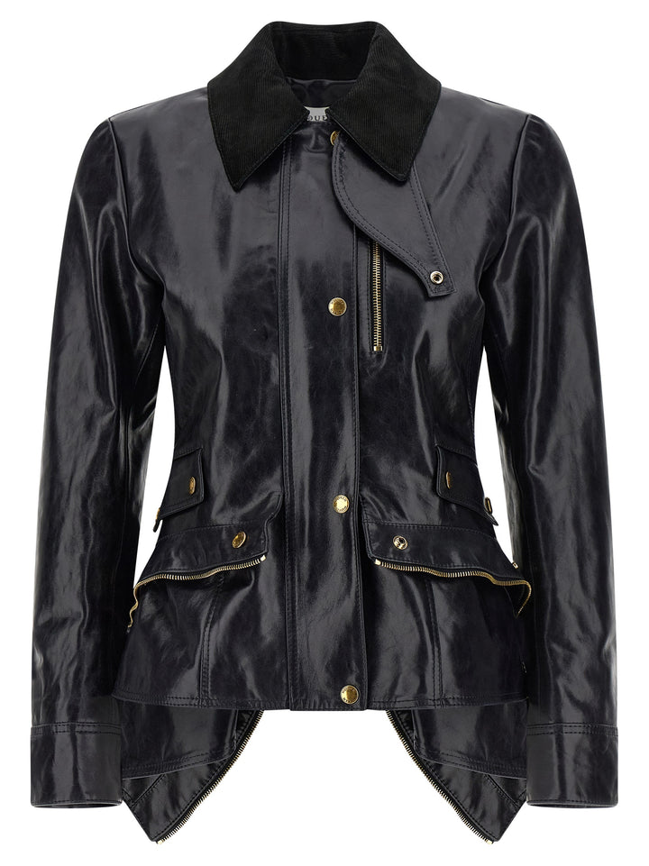 Mcqueen Leather Jacket Puffer Jackets - Nero | 43e3c79682e58feb36ad29bd39dbed3c3f802b1d