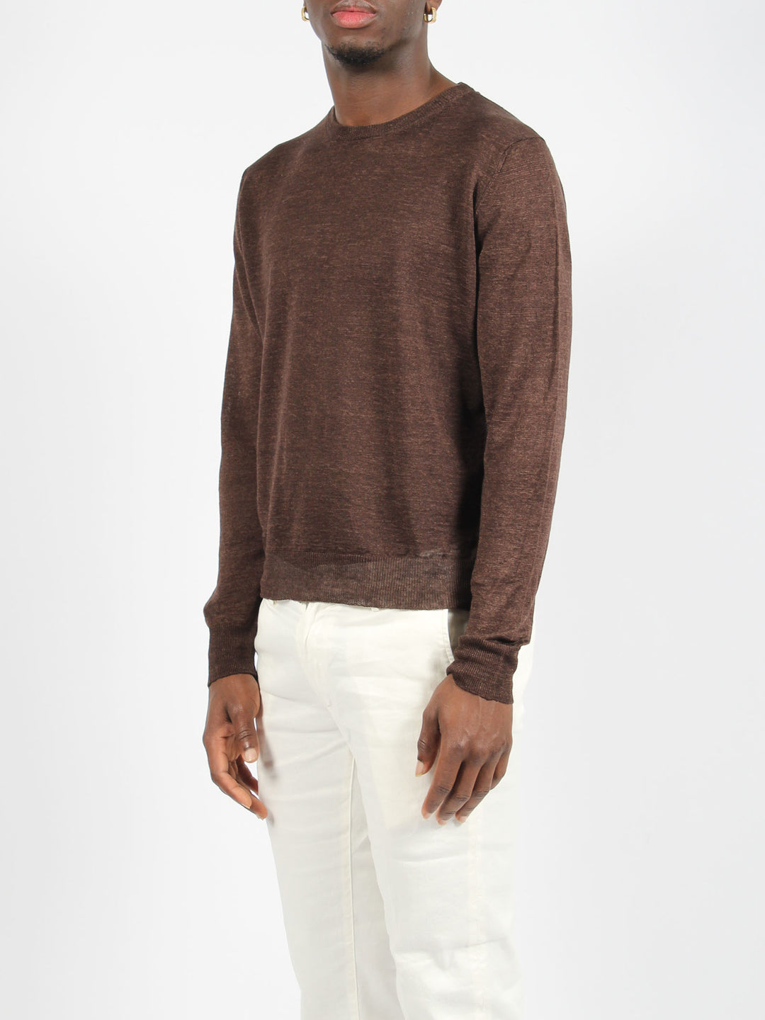 Linen crewneck sweater