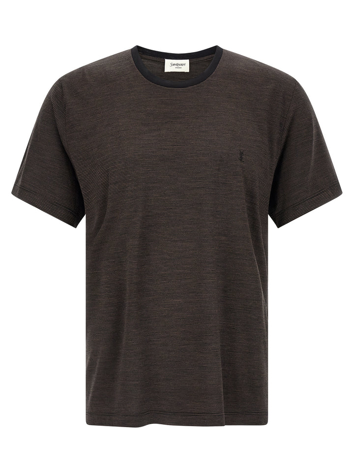 Saint Laurent Cassandre T shirt - Marrone | dc562a2f279adbbe9b0d7a8108170ca4f9267096