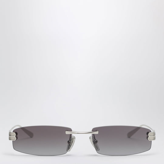 Gossip Rectangular Silver/Gradient Grey Sunglasses