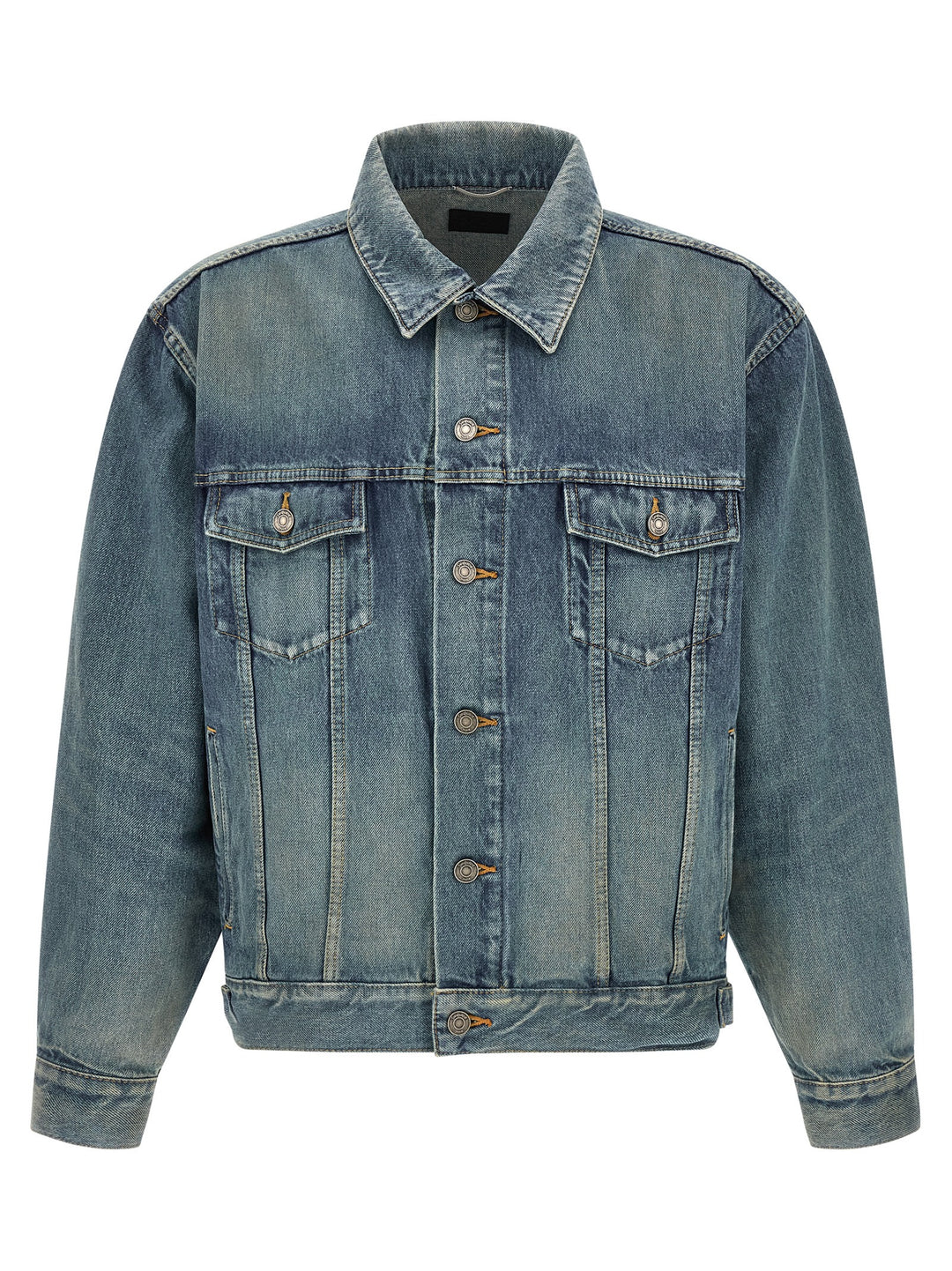 Saint Laurent Trucker Puffer Jackets - Blu | 2a38641865edd63704c1dddd753938700f766484