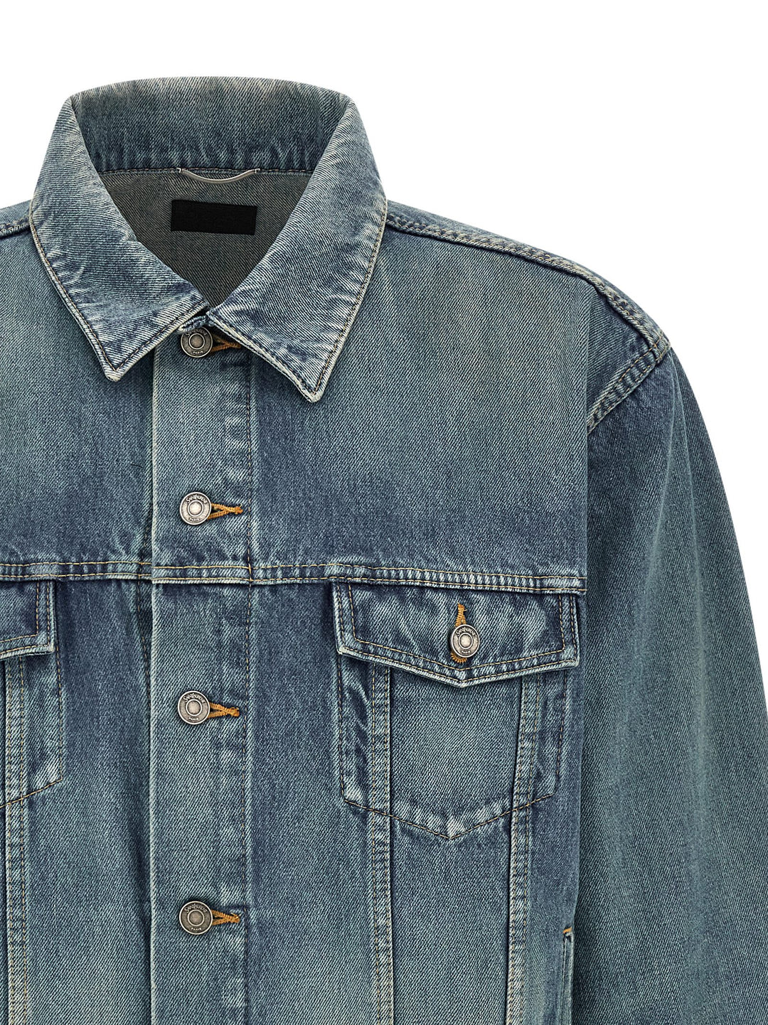 Saint Laurent Trucker Puffer Jackets - Blu | 81a6569c49213020cde947093e0cdc1f17ec5c28