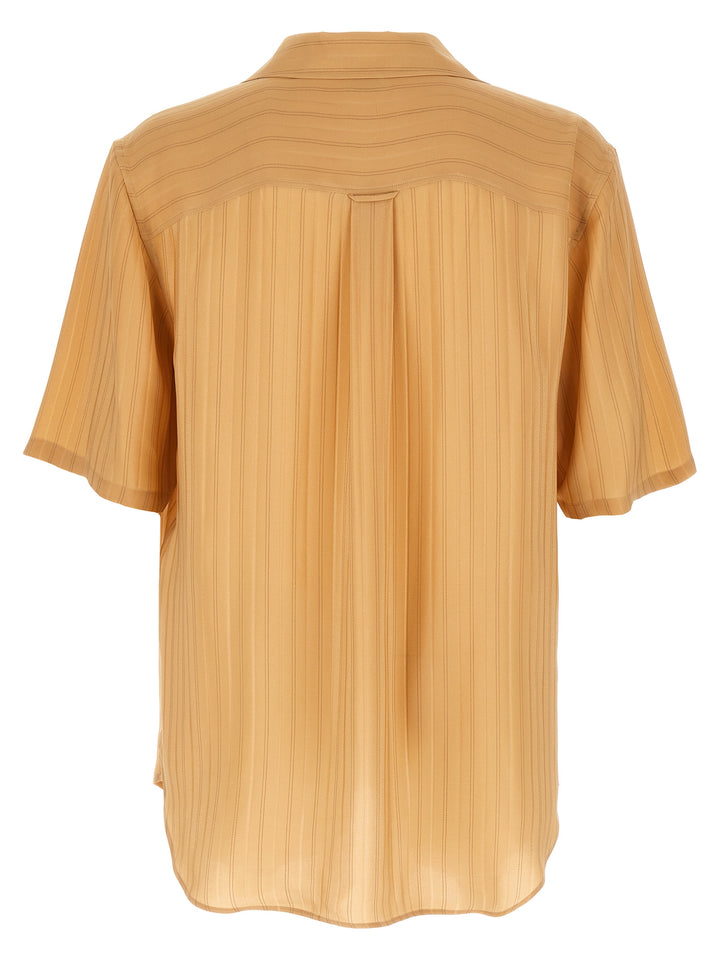 Saint Laurent Striped Silk Shirt Camicie - Beige | a415cc4bfc885fe807a78ae65ed587896a9eb052