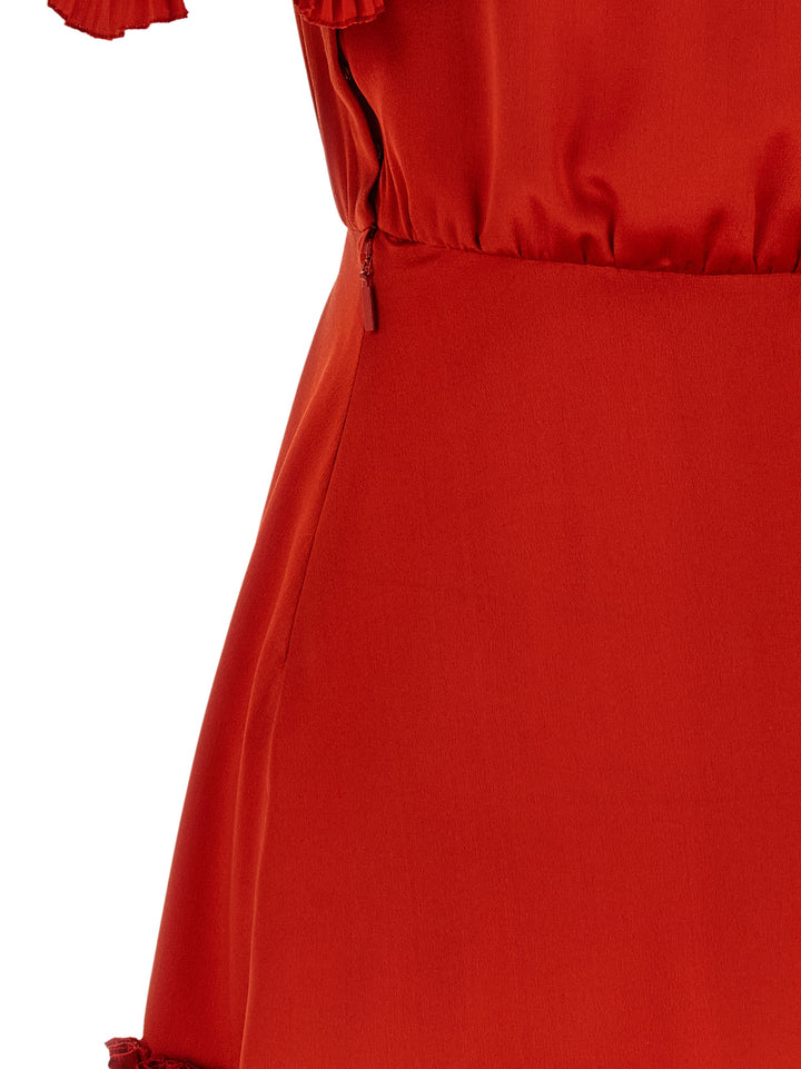 Saint Laurent Silk Dress Abiti - Rosso | 94bee29a164fb0a22c73a1644990abb38235df42