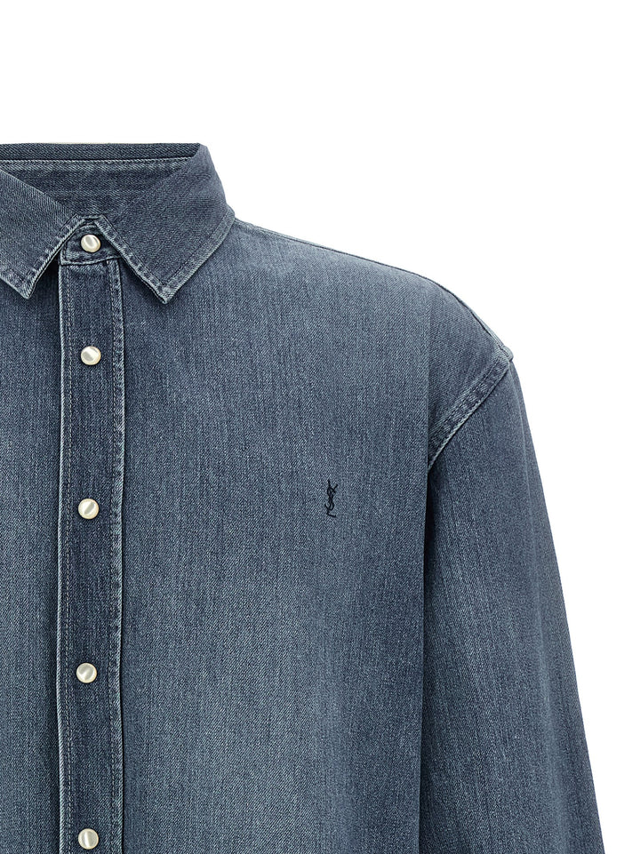 Saint Laurent Cassandre Camicie - Blu | 240000d584f30adc220ed4c4f4f15116c72f07fb