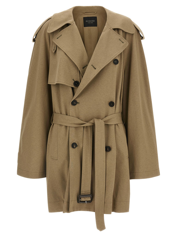En gabardinas y trench beige de algodón