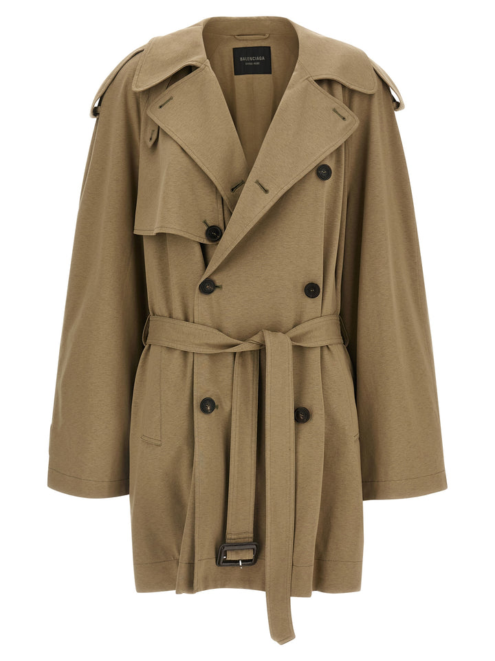 Balenciaga Cotton Trench Coat Trench e Impermeabili - Beige | fabb7ddbc0668020d7947e2c086e71cafedb9c10