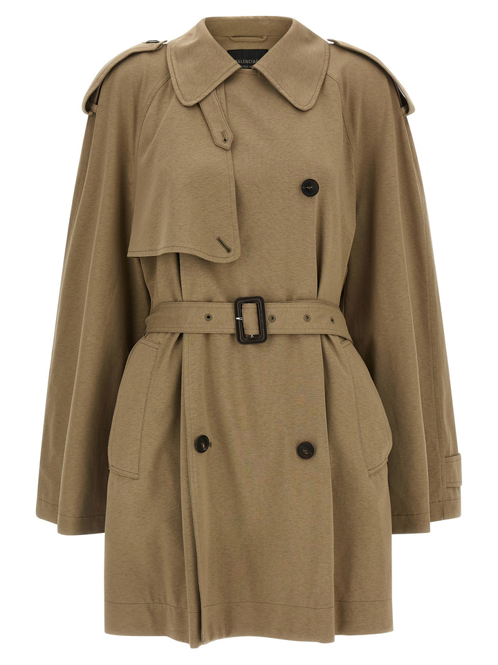 Balenciaga Cotton Trench Coat Trench e Impermeabili - Beige | 07e3633dfdd41084b688fed0918d20cc49f5217b
