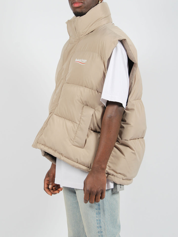 Puffer cocoon political campaign gilet