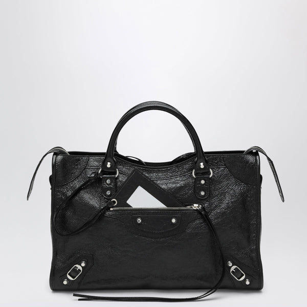 Le City Medium Bag In Arena Lambskin Leather Black