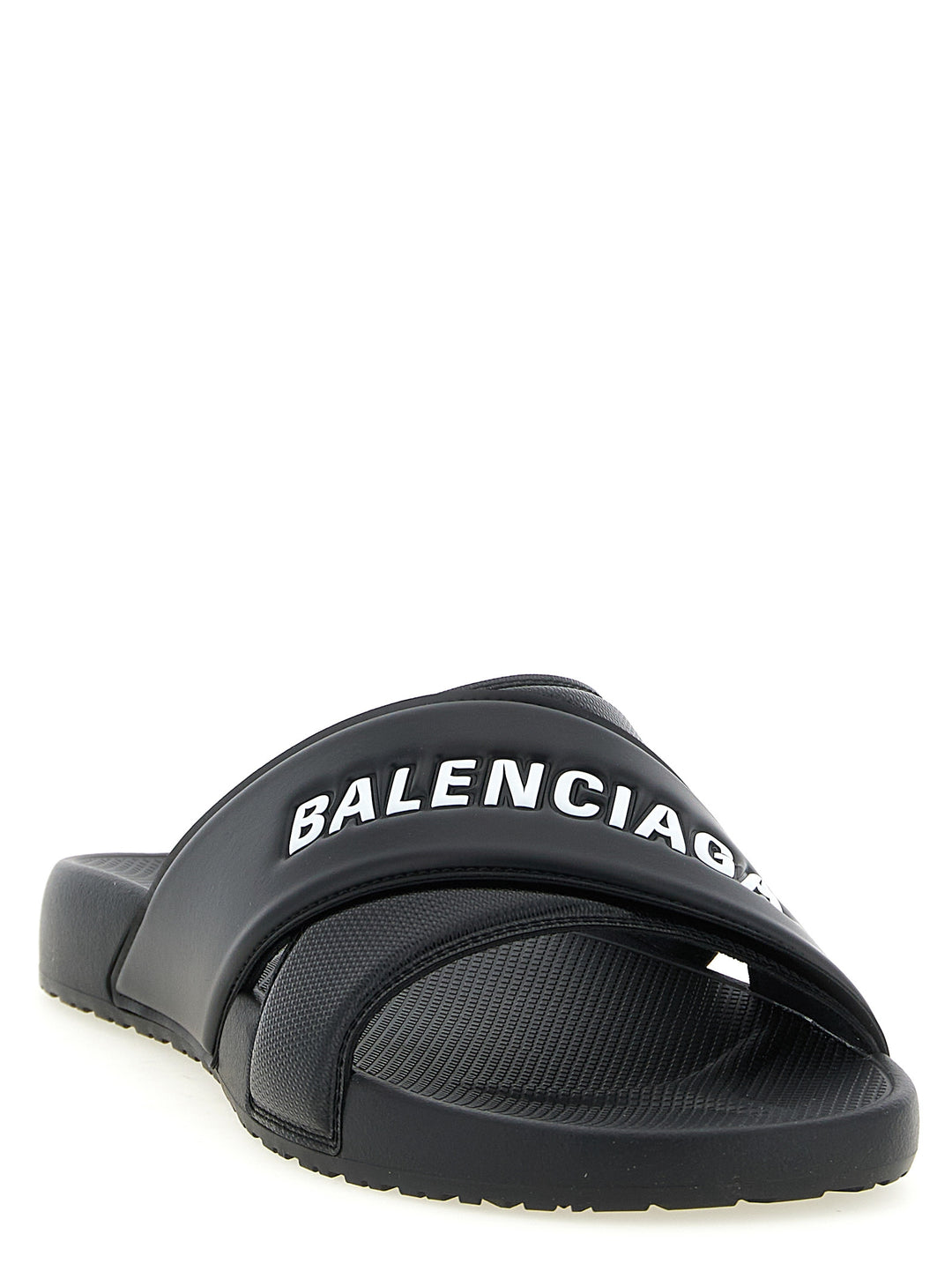 Balenciaga Sporty Pool Sandali - Bianco/Nero | 8fc874355fd17a39072b51d8ce94cf7ee4a6452f