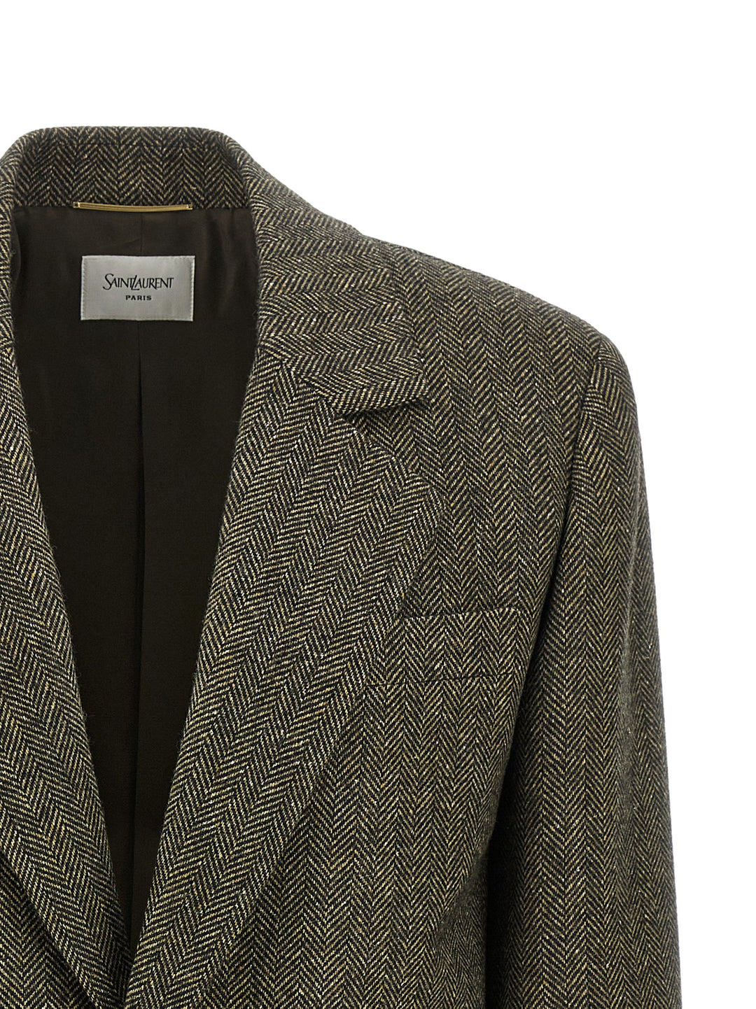 Saint Laurent Herringbone Blazer BlazerS - Marrone | 3da35ebab1f0ee8ac9ff58c09302f79e9f4bc3d3