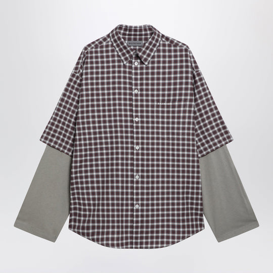 Wrong Sleeve Shirt In Red/Navy Check Poplin