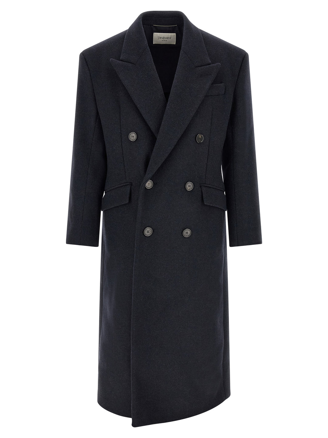 Saint Laurent Double-Breasted Coat Trench e Impermeabili - Blu | 969a6678389a80b01f524c255a5d9e4fe760176e