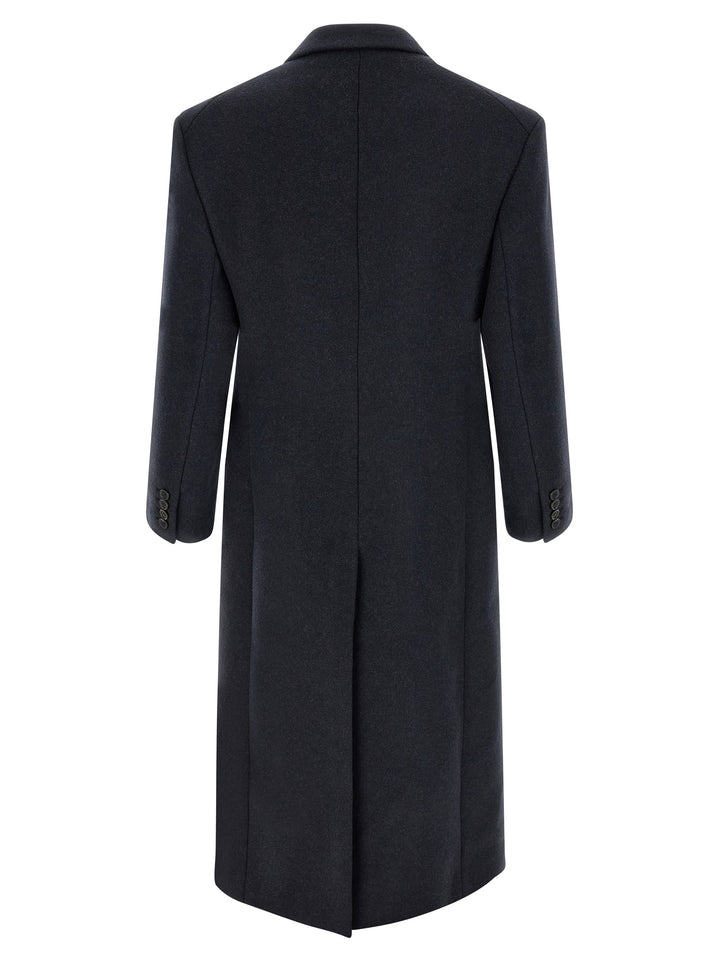 Saint Laurent Double-Breasted Coat Trench e Impermeabili - Blu | d808dbe6ba7bbc977c9063dad3934ae69fb87613