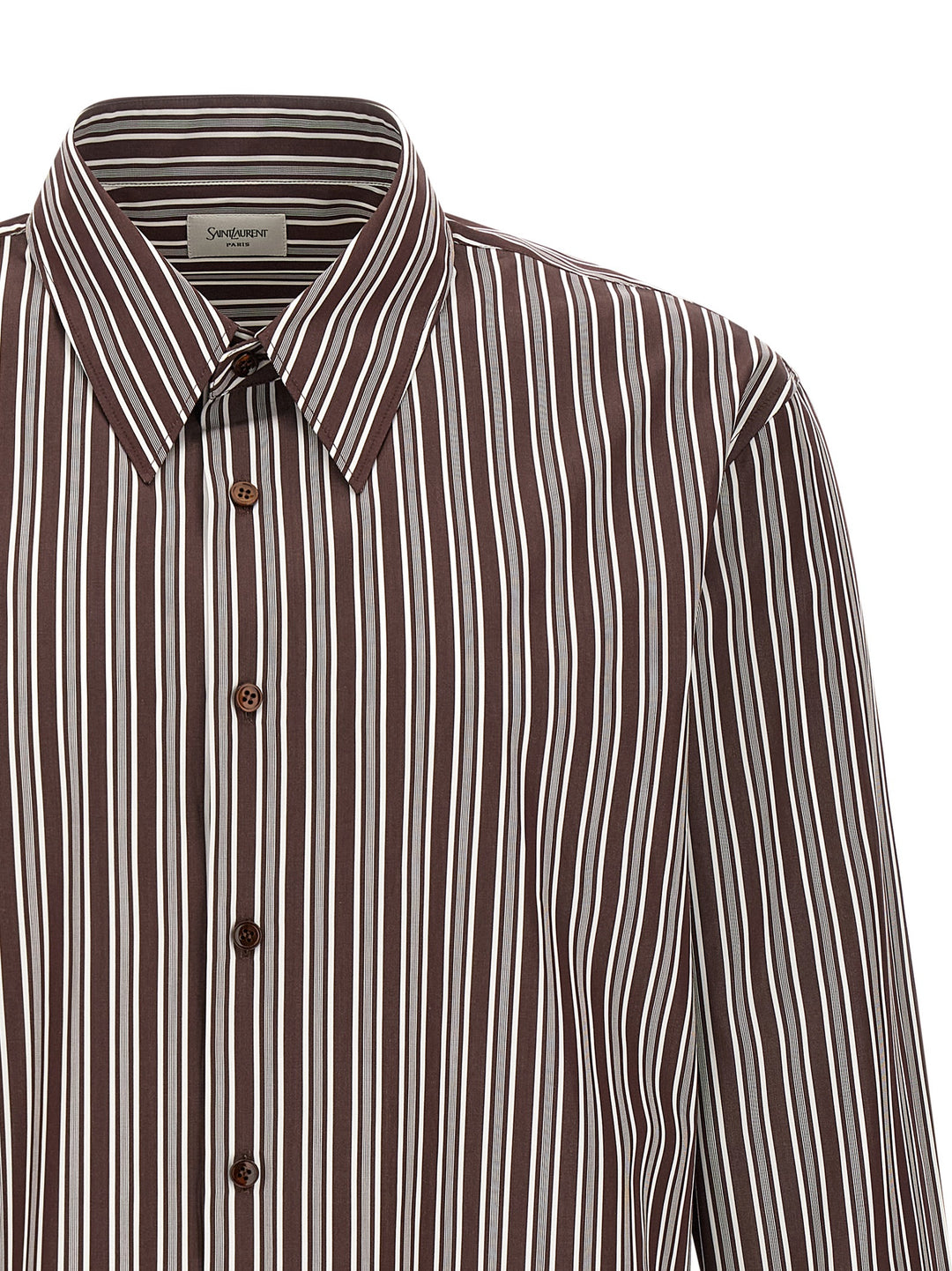 Saint Laurent Striped Shirt Camicie - Marrone | b3ffae0fb7e07087262a1ef731b5d3076d448b74
