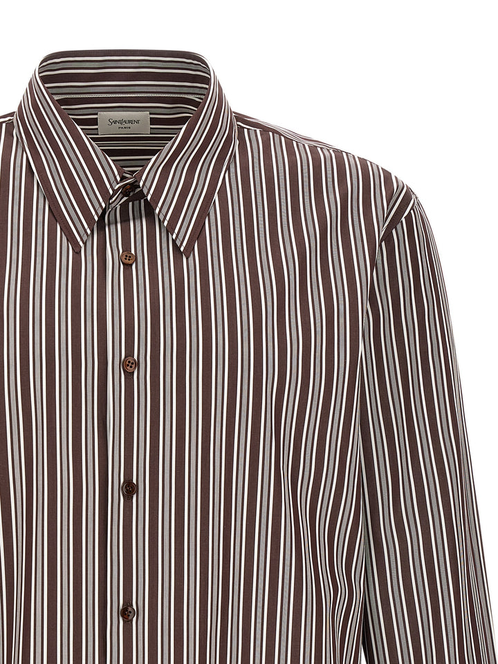 Saint Laurent Striped Shirt Camicie - Marrone | b3ffae0fb7e07087262a1ef731b5d3076d448b74