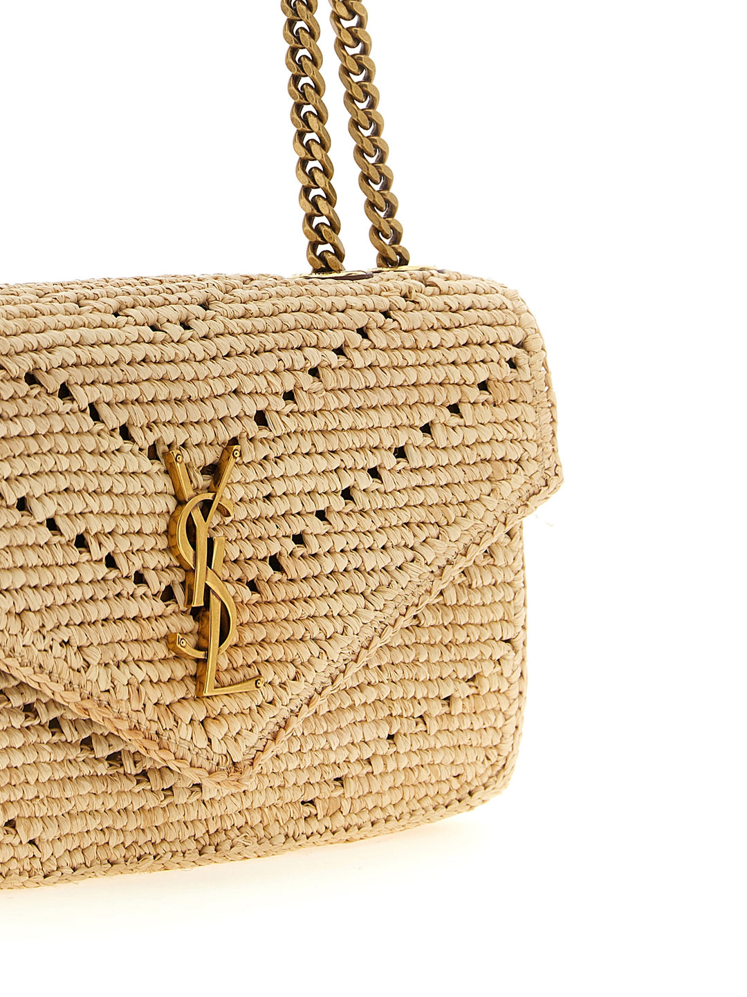 Saint Laurent Small Loulou Raffia Bag Borse a Spalla e Tracolla - Beige | fdc3d3f8a47953a185d0d95d16d4f464c42df4ac