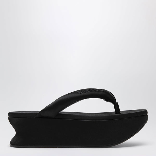 Gaeta Sandali Infradito In Satin, Nero