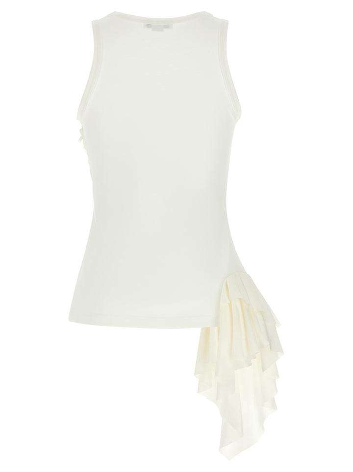 Mcqueen Silk Ruffle Tank Top Top - Bianco | 47cfcbe913062a94bde82e8e06fdf53d75a6172e