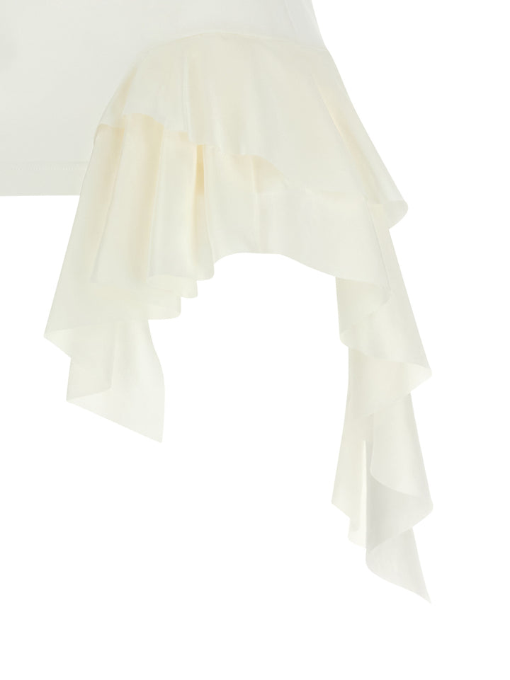 Mcqueen Silk Ruffle Tank Top Top - Bianco | 533f84e2a31d0be094364f423f569d920f1d583e