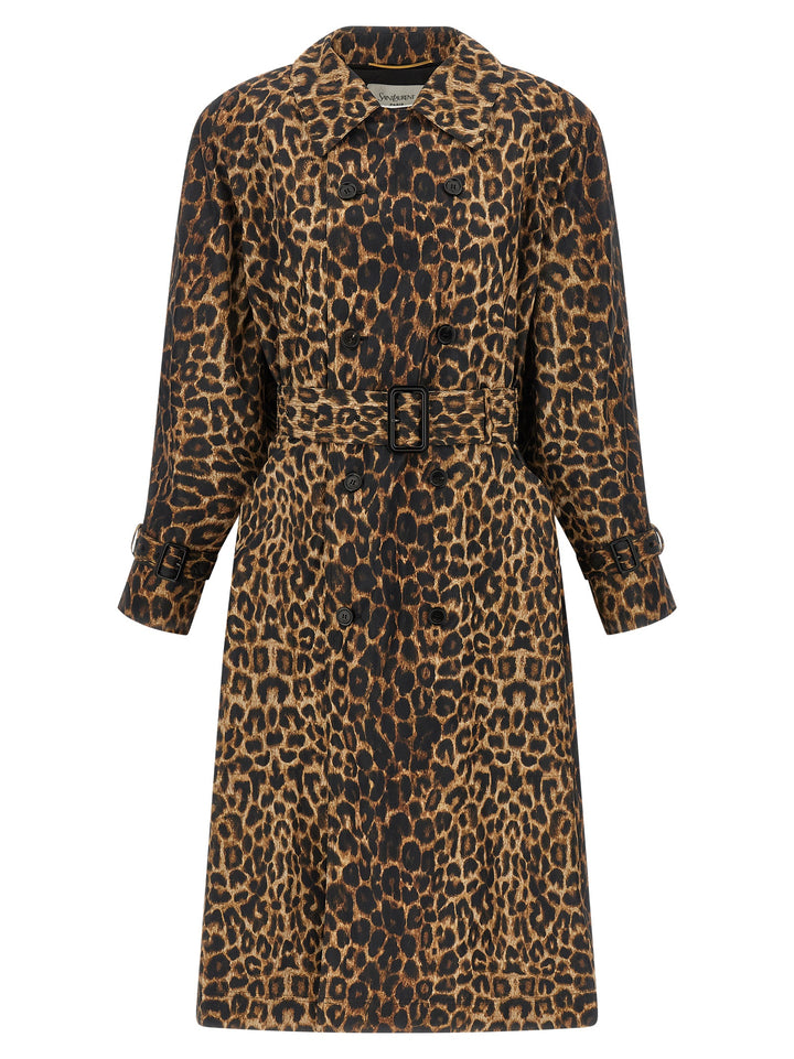 Saint Laurent Double-Breasted Trench Coat Trench e Impermeabili - Marrone | ecc106496c004efb8f2a085abbb17c7e2ec347dc