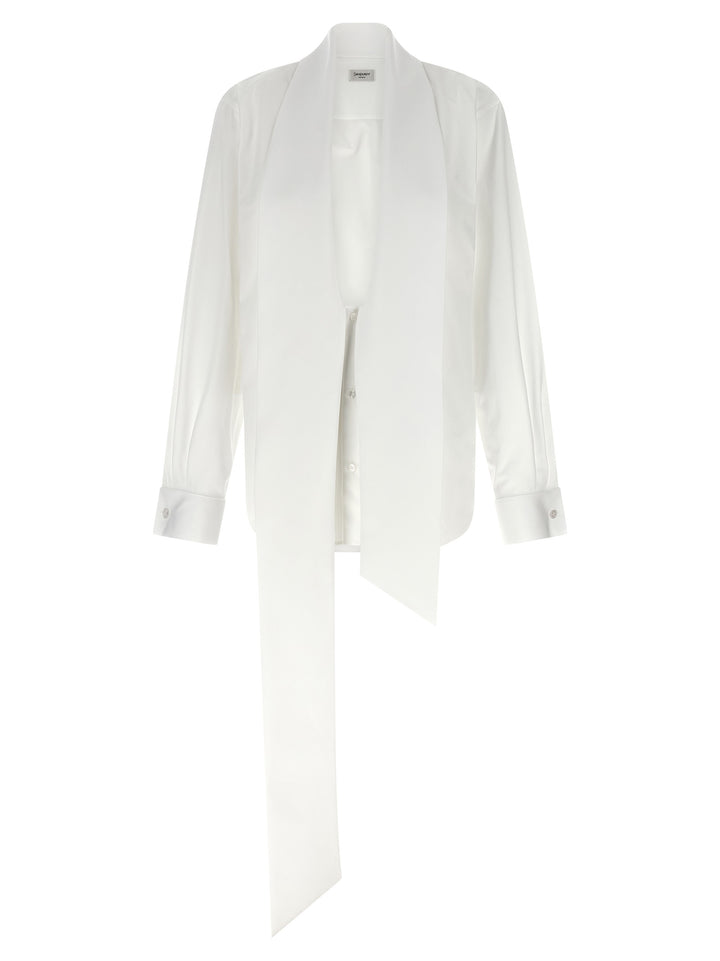 Saint Laurent Lavallière Collar Shirt Camicie - Bianco | 1543a09c17db18adcd60eb2a1350cd53a2006120