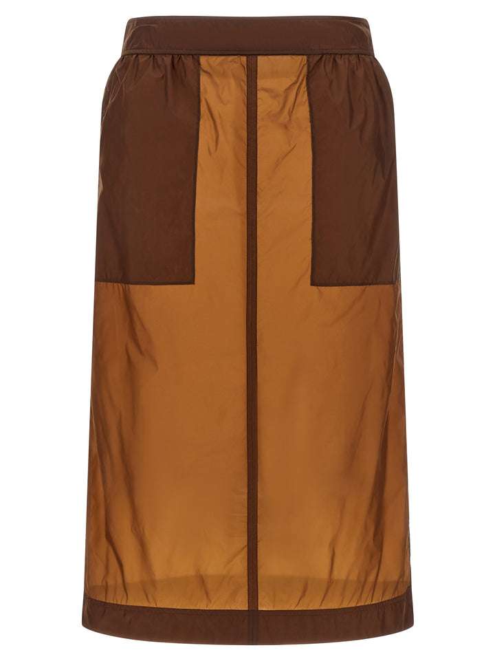 Saint Laurent Nylon Skirt Gonne - Marrone | 653f452d4930d0af63a07d62e463ca92e1e694f2