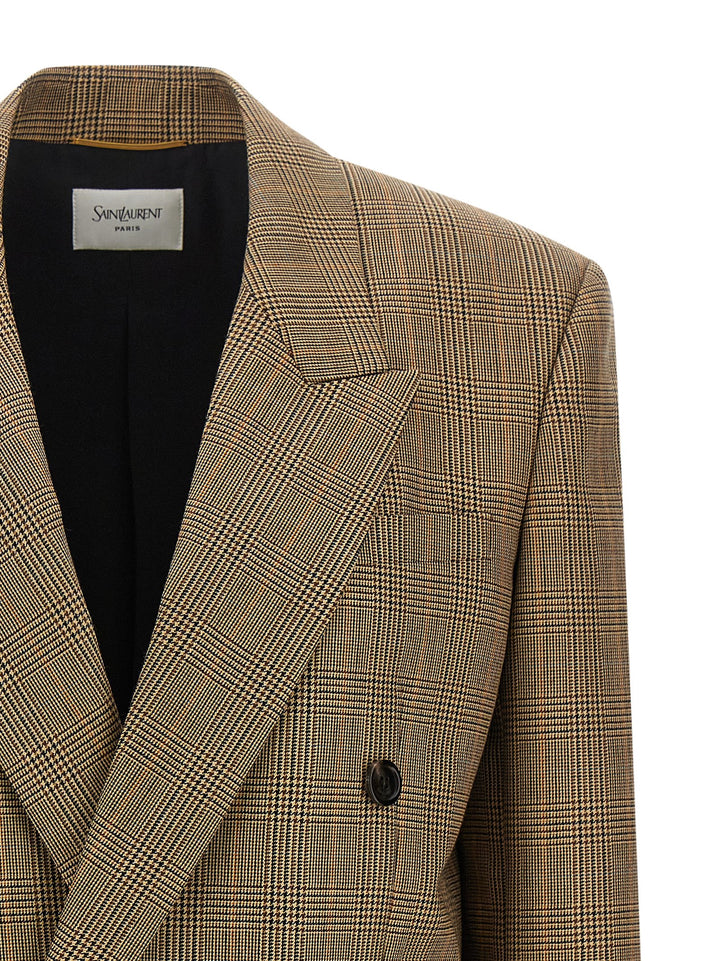Saint Laurent Prince Of Wales Houndstooth Blazer BlazerS - Marrone | bb4130dc69d28e013c4b33c6ca6a9f7b13f390a1