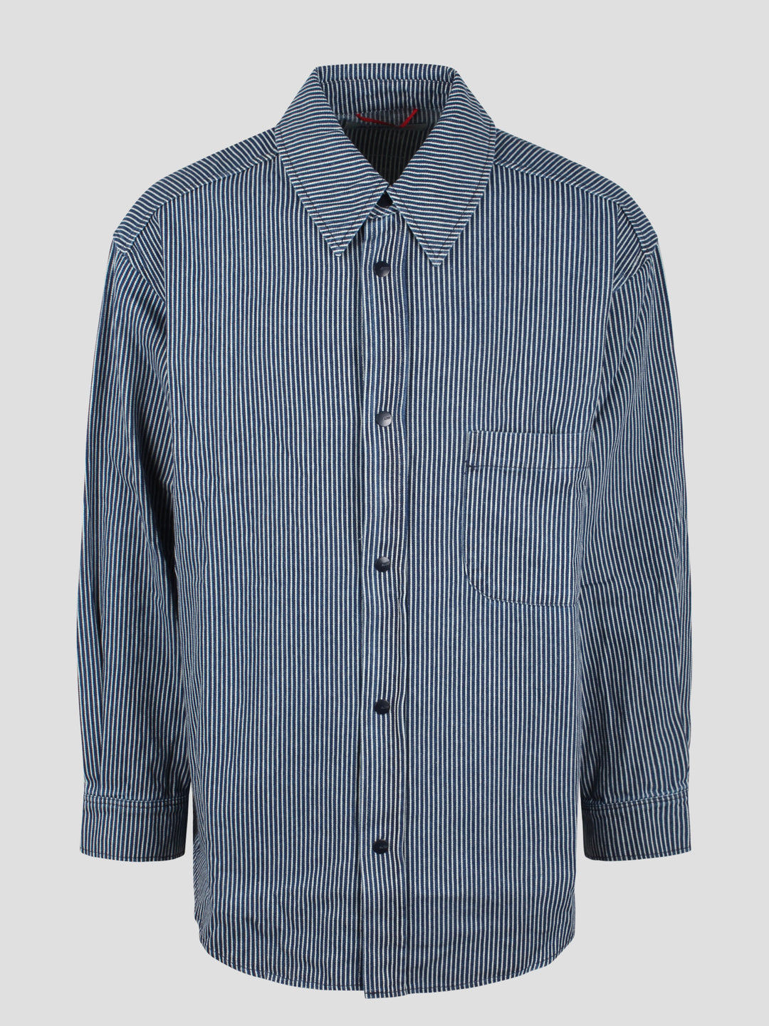 Oversize cotton denim striped shirt