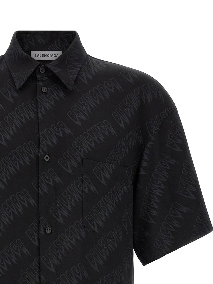 Balenciaga Logo Shirt Camicie - Nero | c65a8233c0594e366a8fe52f60c2568aeba30787