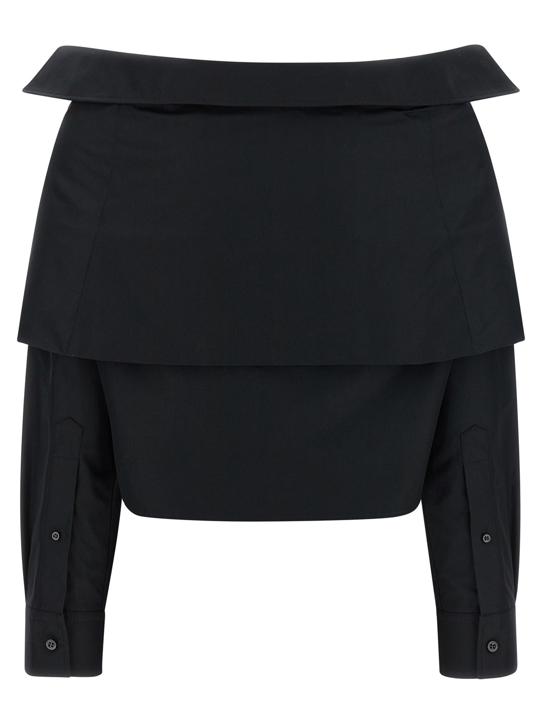 Balenciaga Crop Shirt Off The Shoulder Camicie - Nero | f557257edd368fef5fa16df2f24fe32b1f0500b8