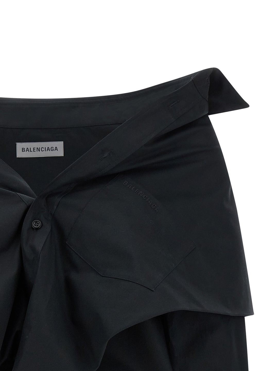 Balenciaga Crop Shirt Off The Shoulder Camicie - Nero | e1e84ff81bb8533a3e52cf64e66a35710fc05028