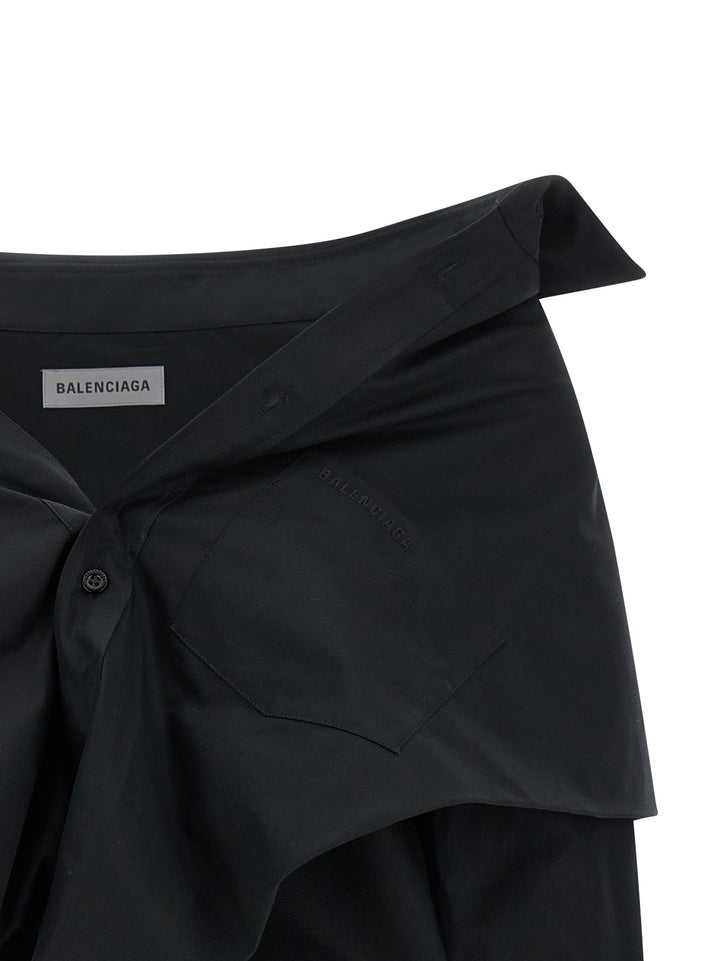 Balenciaga Crop Shirt Off The Shoulder Camicie - Nero | e1e84ff81bb8533a3e52cf64e66a35710fc05028